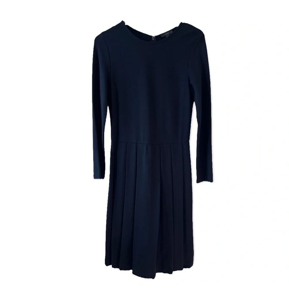 J Crew pleated ponte dress women's size 6 black - Picture 3 of 8